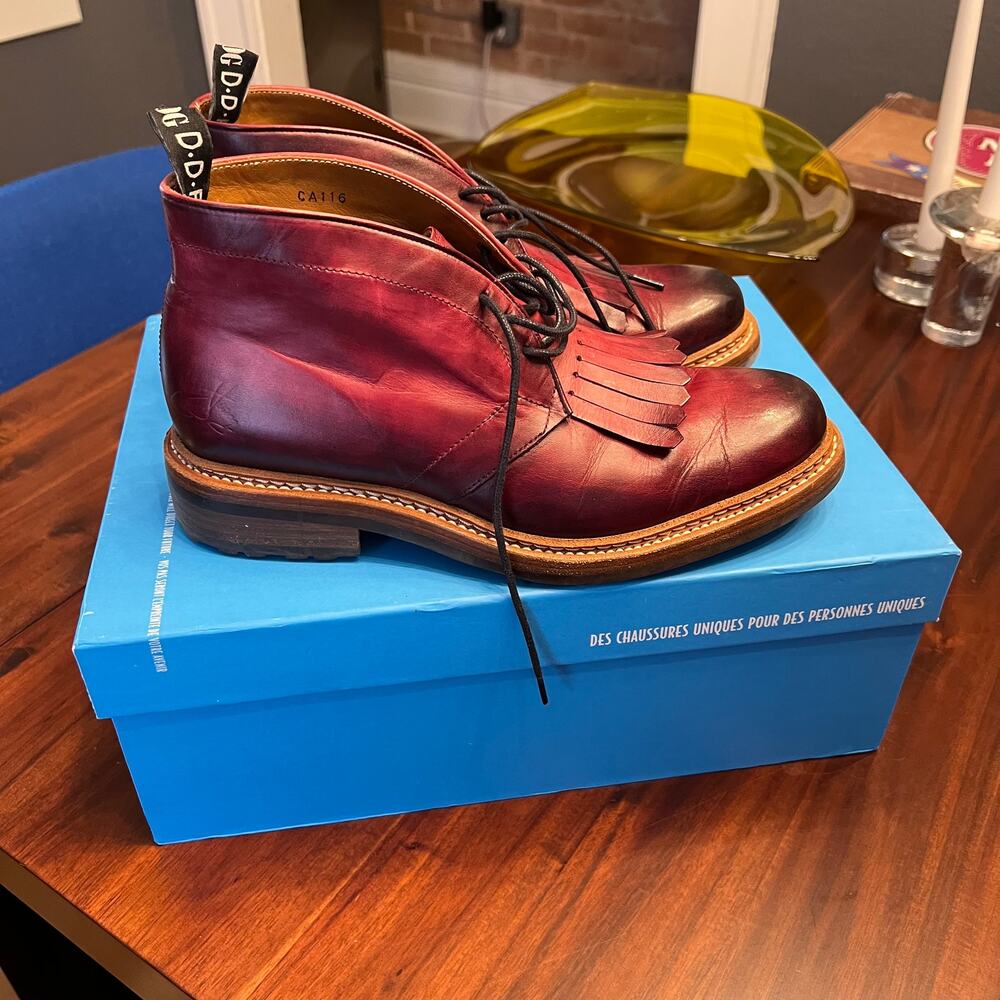 Fluevog "Voltaire" Chukka Boot with Fringe, Size 8 - Picture 2 of 4